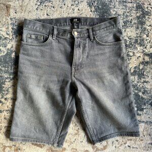 Grey Denim Shorts - Slim 29